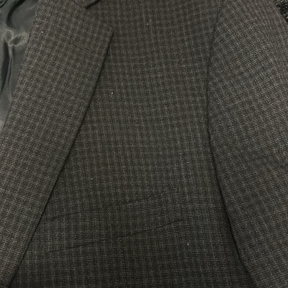 Sleek Black Checkered Pronto Uomo Sport Coat 46R - Perfect Condition! - Picture 2 of 3
